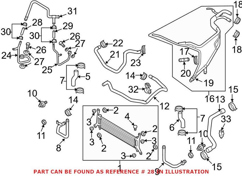 VW Engine Coolant Hose 059121056B